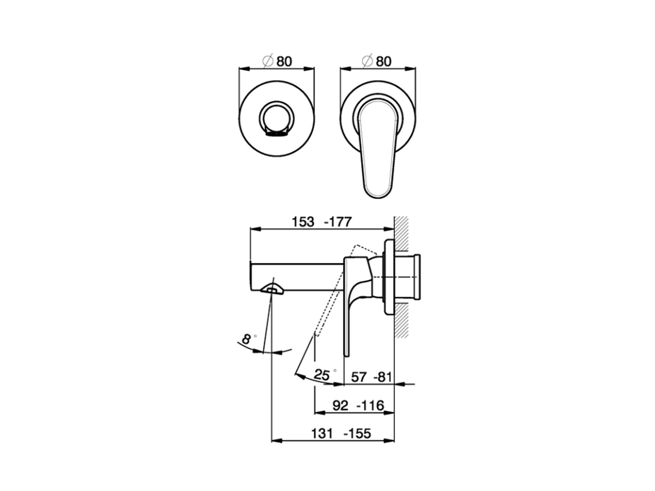 Parte externa monomando lavabo de pared ALMA_A3005510 - v1