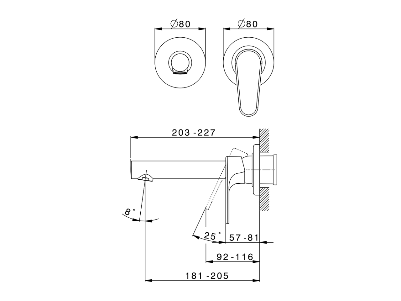 Parte externa monomando lavabo de pared ALMA_A3005511 - v1