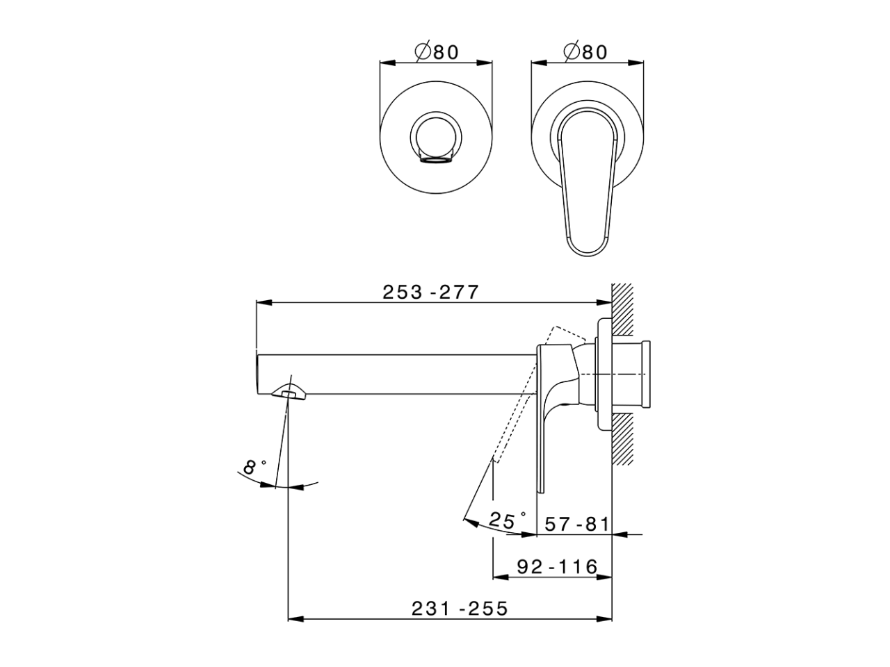 Parte externa monomando lavabo de pared ALMA_A3005512 - v1