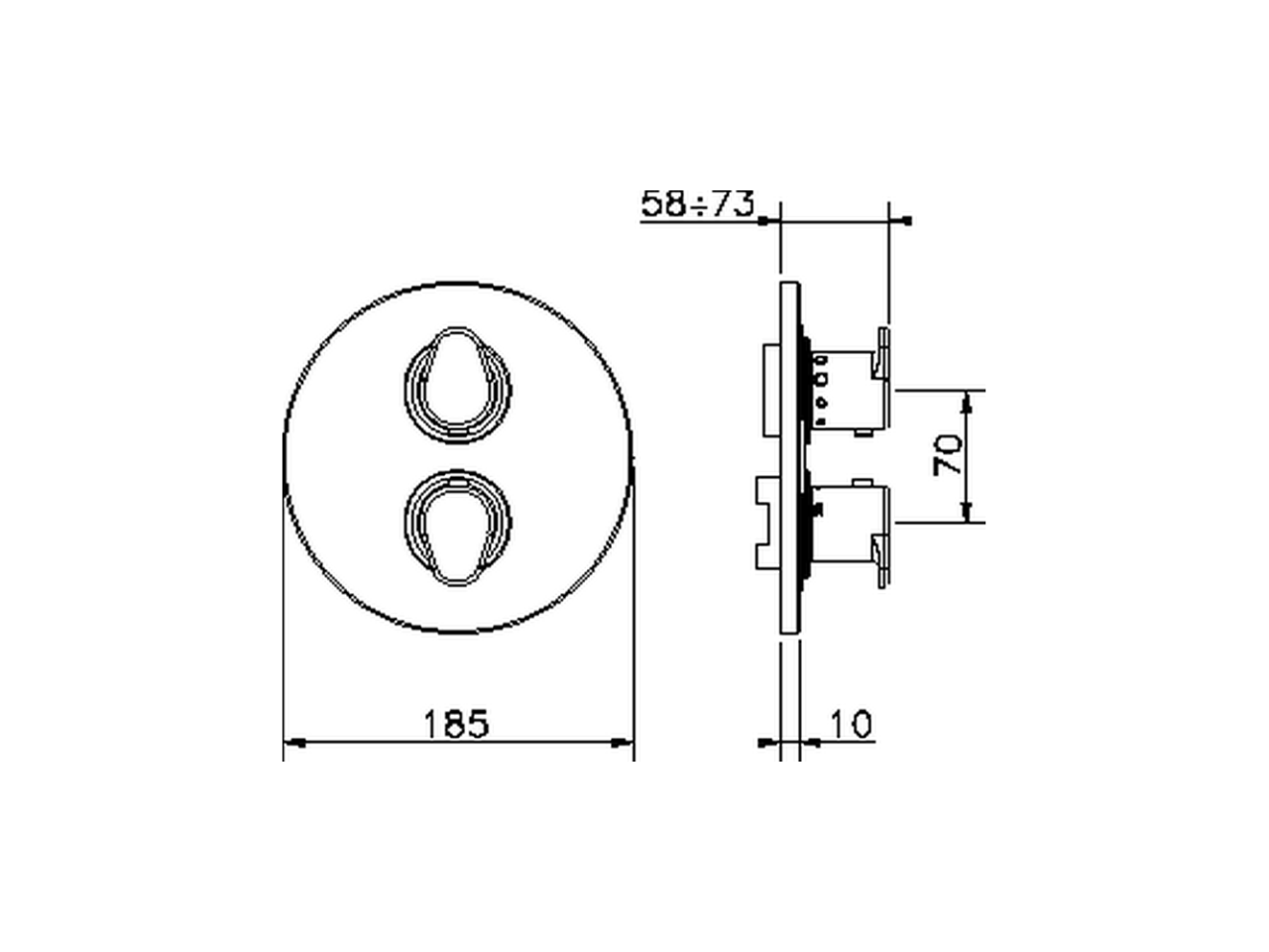 Parte externa termostático ducha emp. 1 salida ALMA_A3007300 - v1