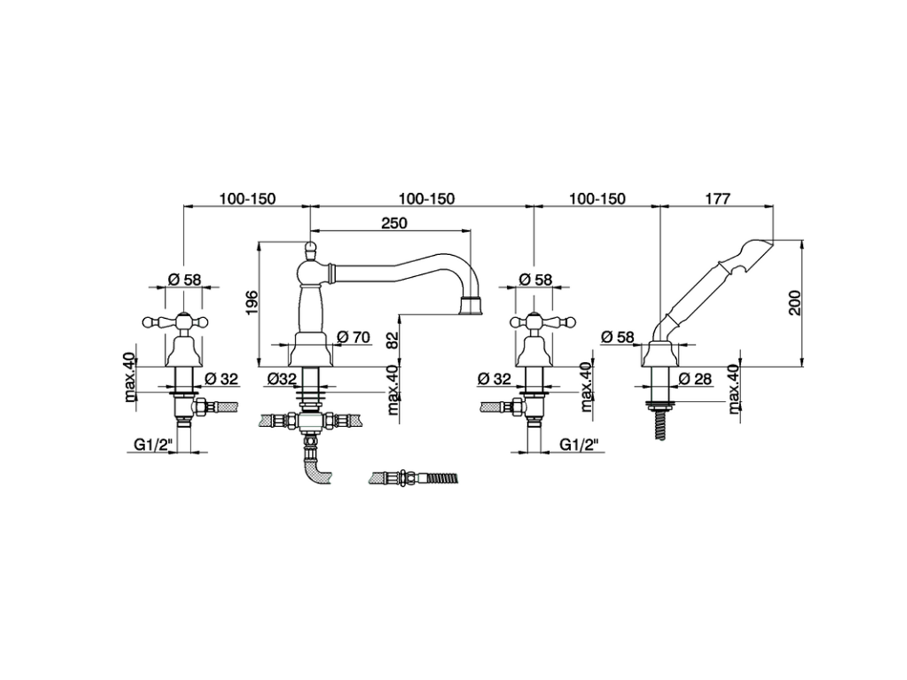 Borde bañera 4 agujeros ARCANA AMERICA_AA000264 - v1