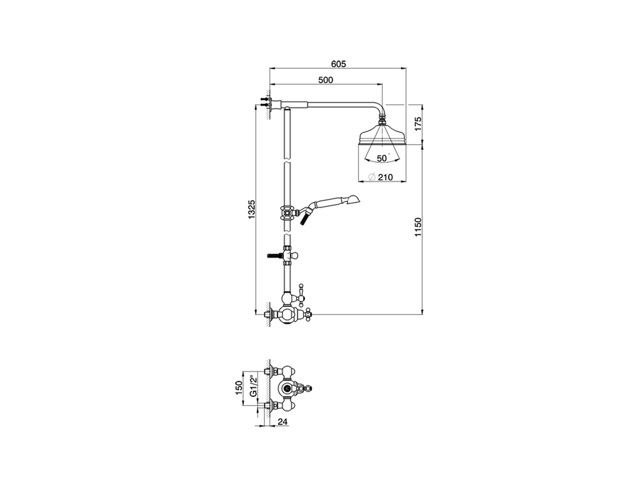 Columna termostática ducha 2 funciones ARCANA AMERICA_AA004070 - v1