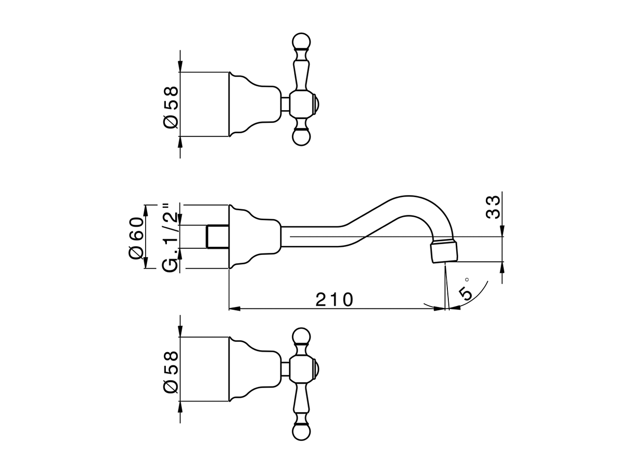 Parte externa lavabo de pared ARCANA AMERICA_AA013510 - v1