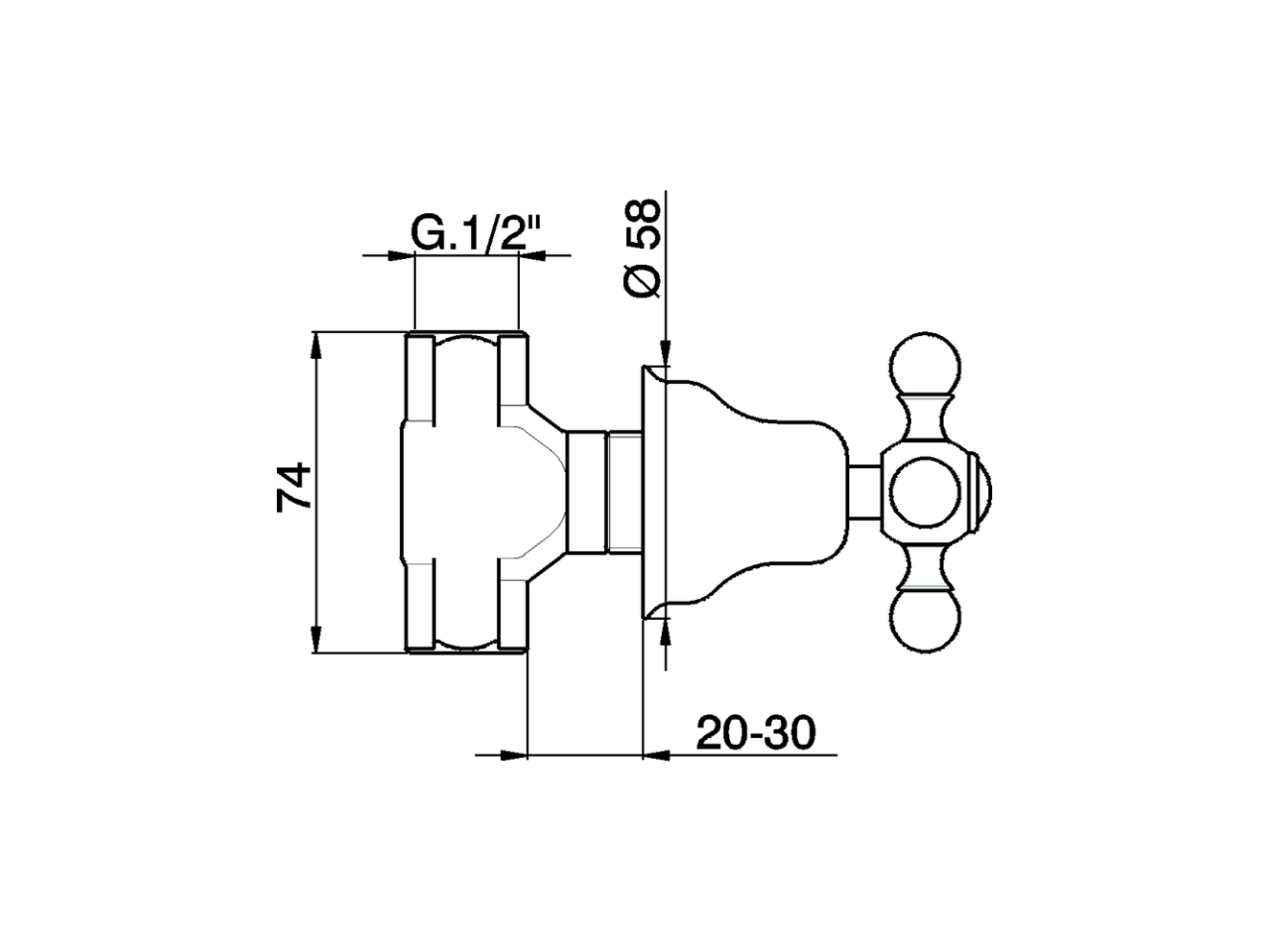 Llave de paso empotrada ARCANA CERAMIC_AC000310 - v1