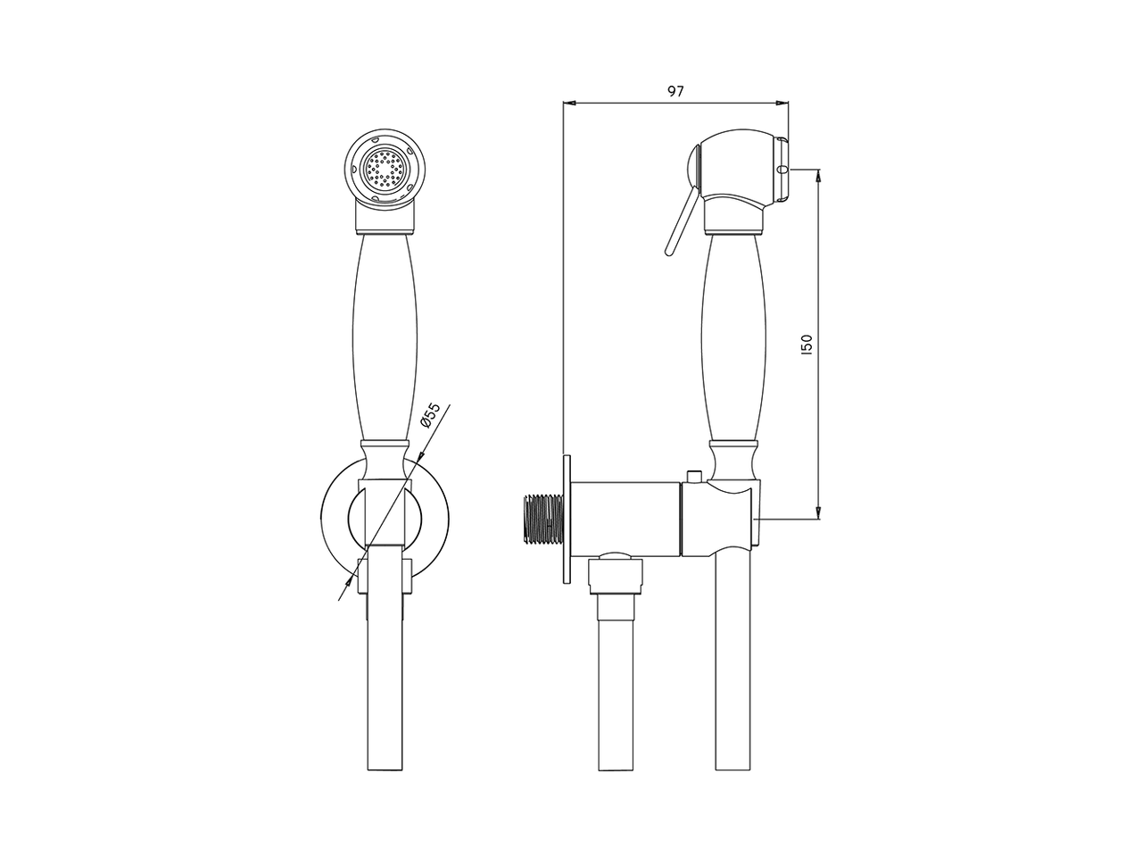 Kit ducha higiénica para bidé DUCHAS HIGIÉNICAS_AR007926 - v1