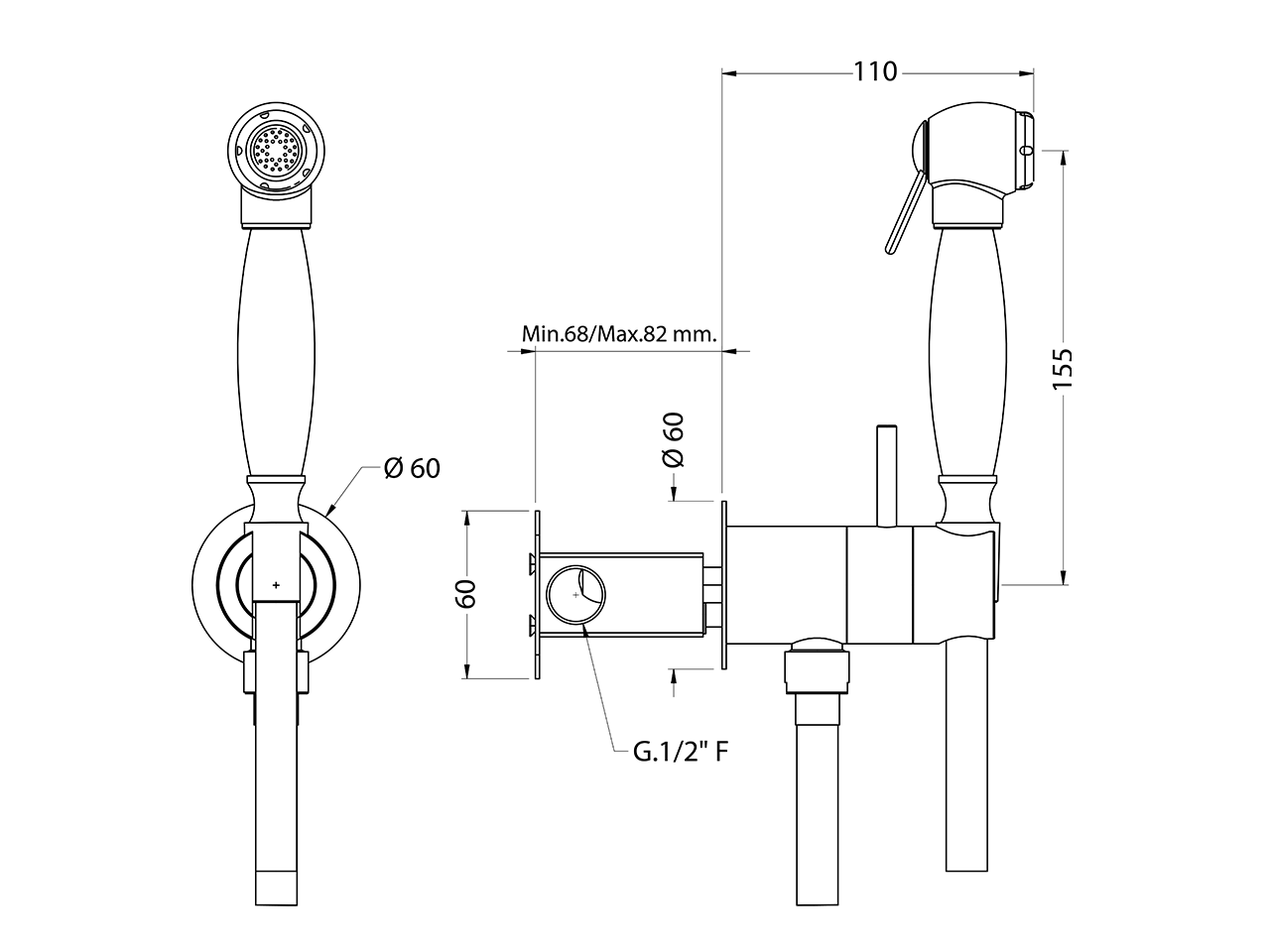 Kit ducha higiénica para bidé DUCHAS HIGIÉNICAS_AR007945 - v1