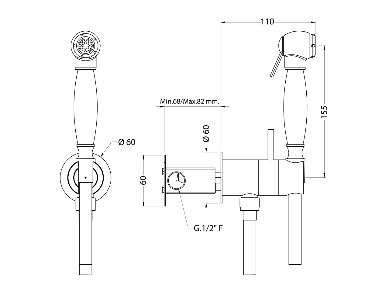 Kit ducha higiénica para bidé DUCHAS HIGIÉNICAS_AR007946 - v1