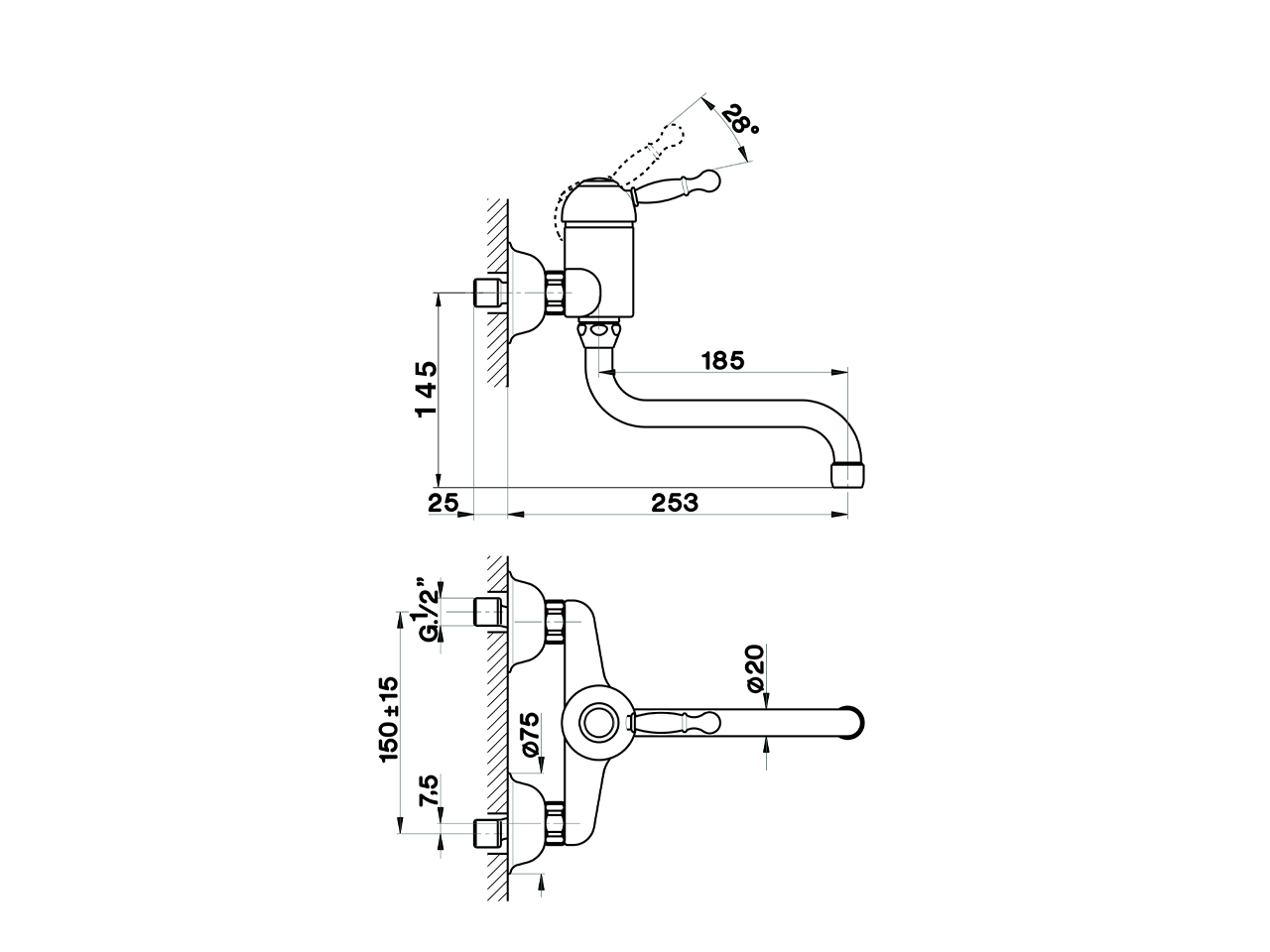 Fregadero monomando de pared KITCHEN_AY000400 - v1