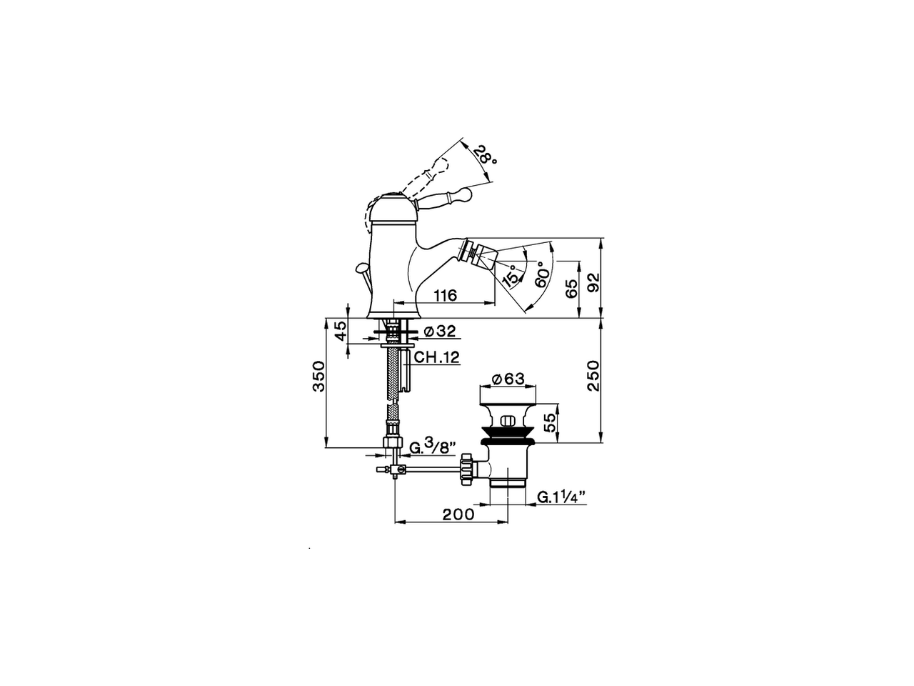 Bidé monomando ARCANA ROYAL_AY000550 - v1