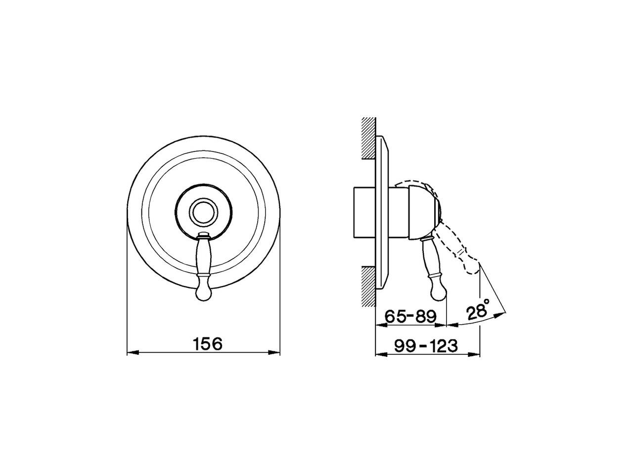 Parte externa monomando ducha empotrada ARCANA ROYAL_AY003000 - v1