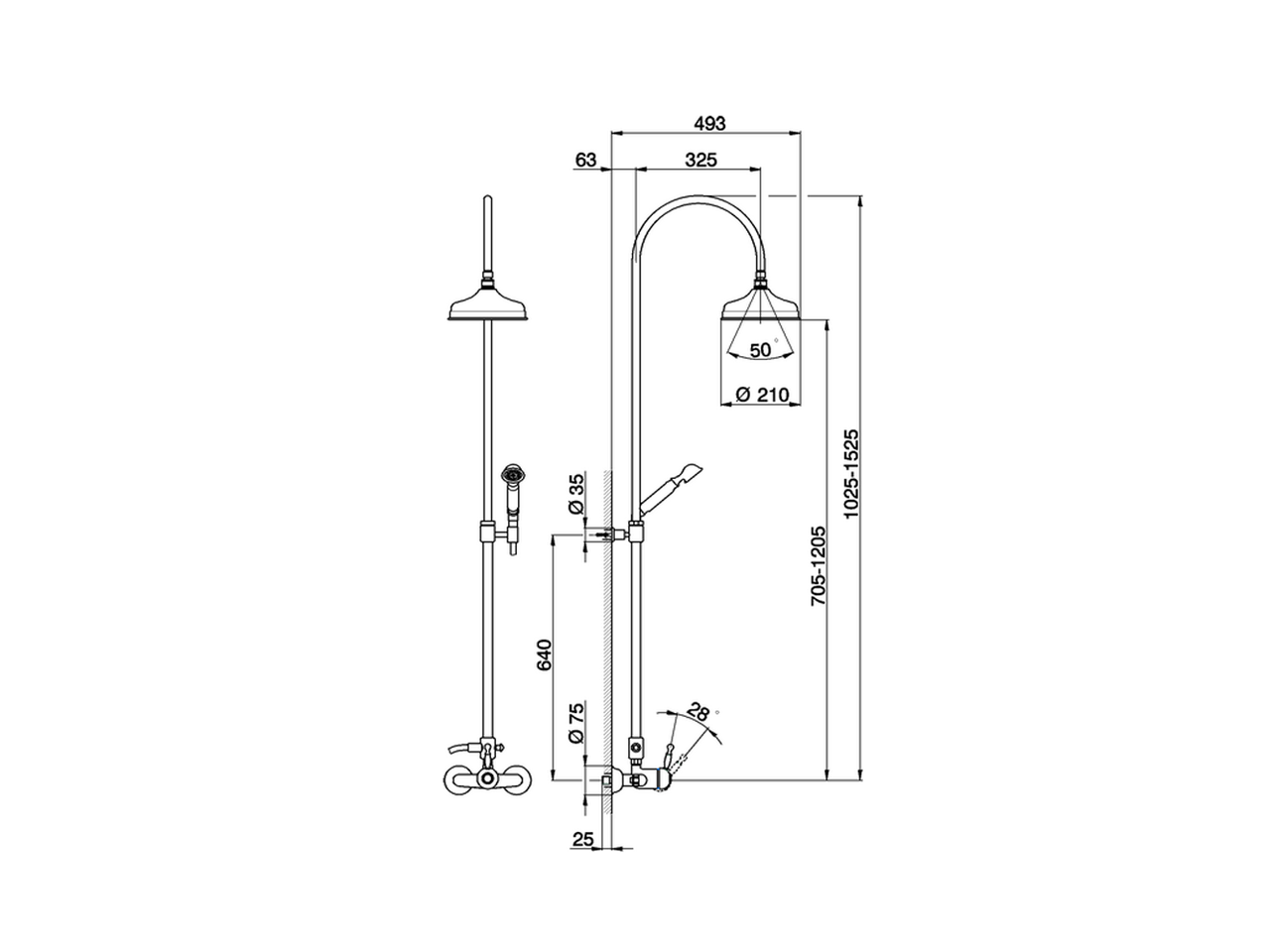 Columna monomando ducha 2 funciones ARCANA ROYAL_AY004050 - v1