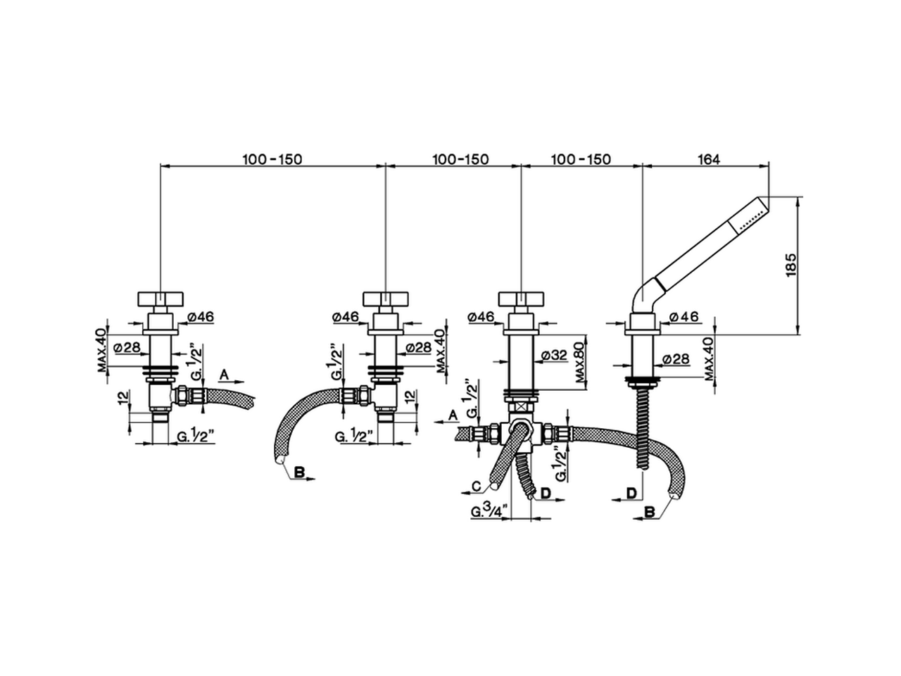 Borde bañera 4 agujeros BARCELONA_BA000290 - v1