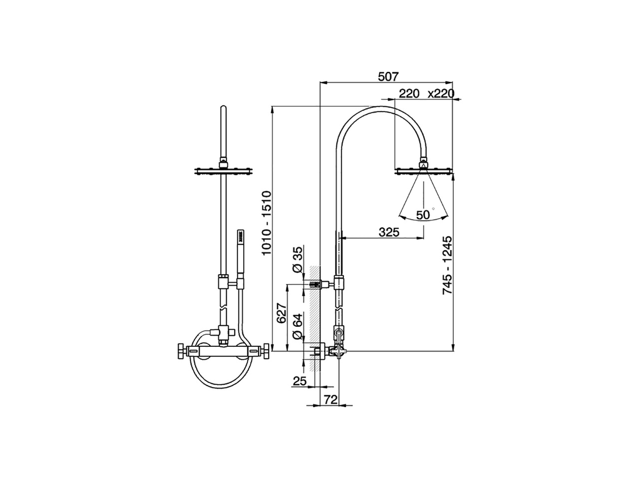 Columna termostática ducha 2 funciones BARCELONA_BA004081 - v1