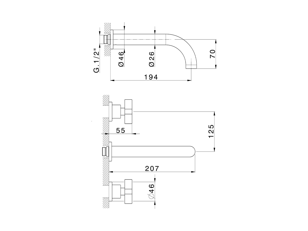 Parte externa lavabo de pared BARCELONA_BA013514 - v1