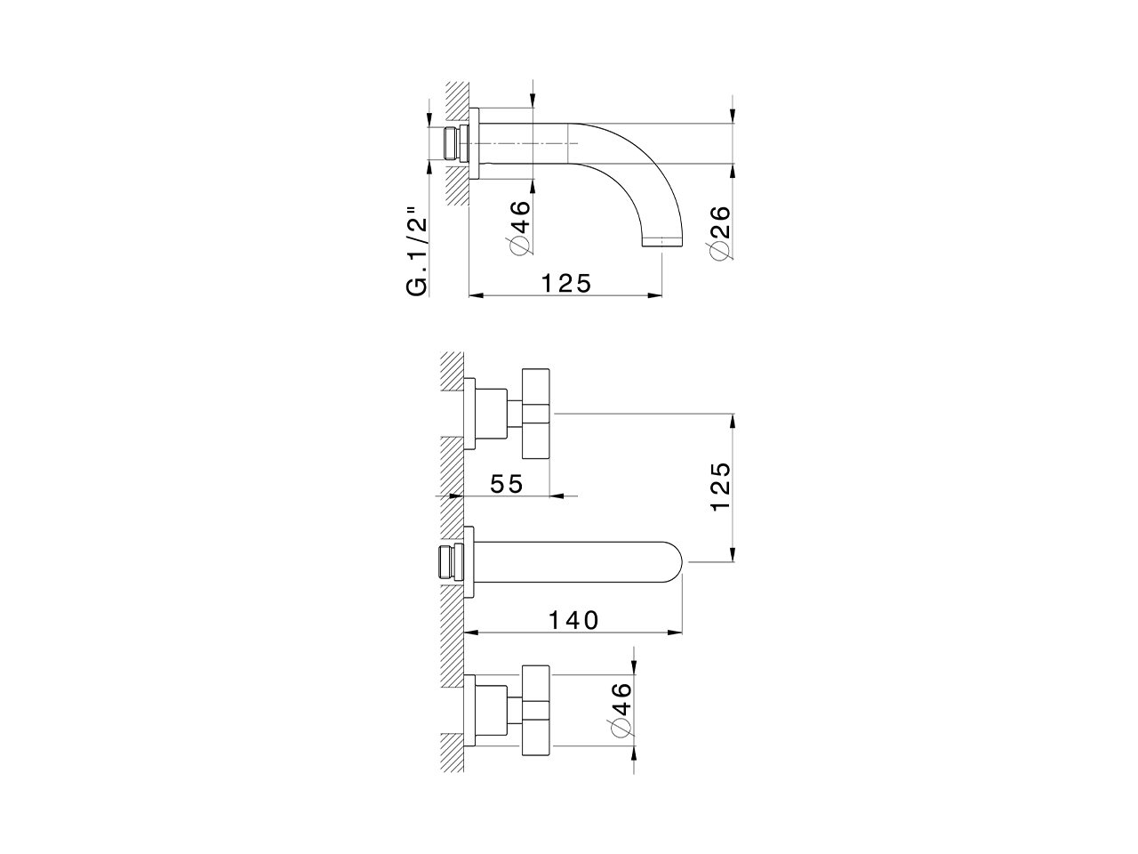 Parte externa lavabo de pared BARCELONA_BA013515 - v1