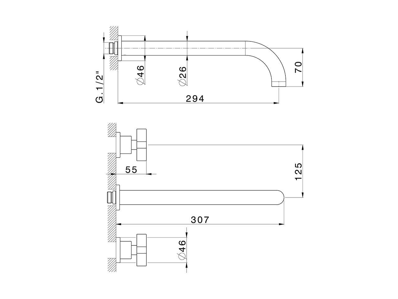 Parte externa lavabo de pared BARCELONA_BA013517 - v1