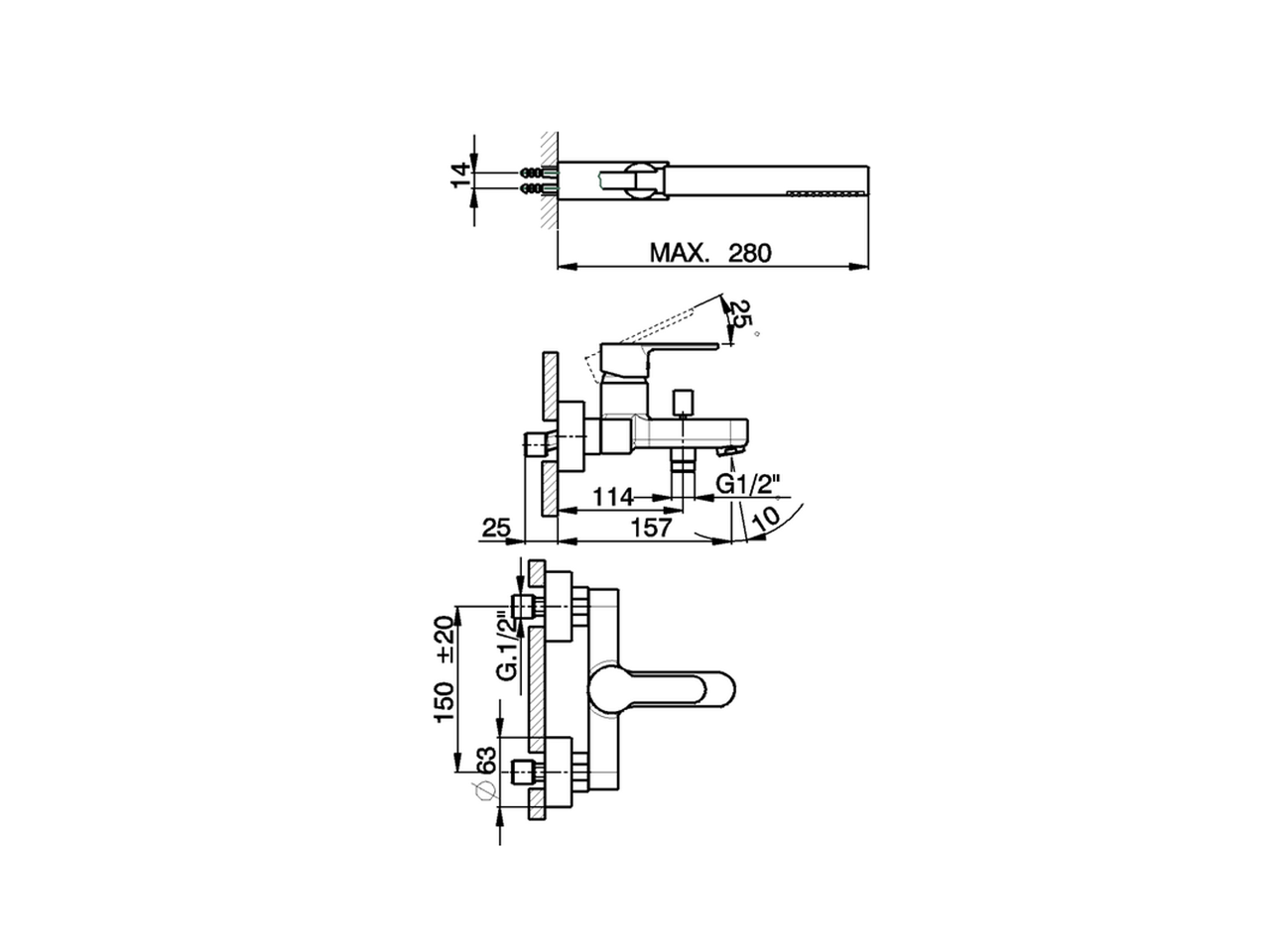 Bañera monomando con duplex TENDER_C2000123 - v1