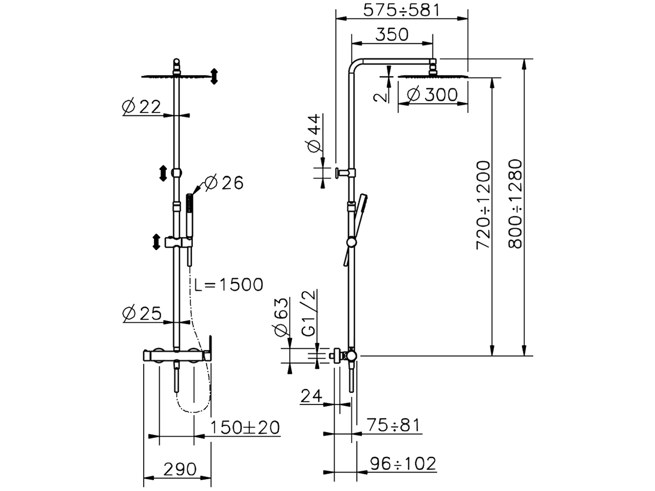 Columna monomando ducha 2 funciones TENDER_C2004033 - v1