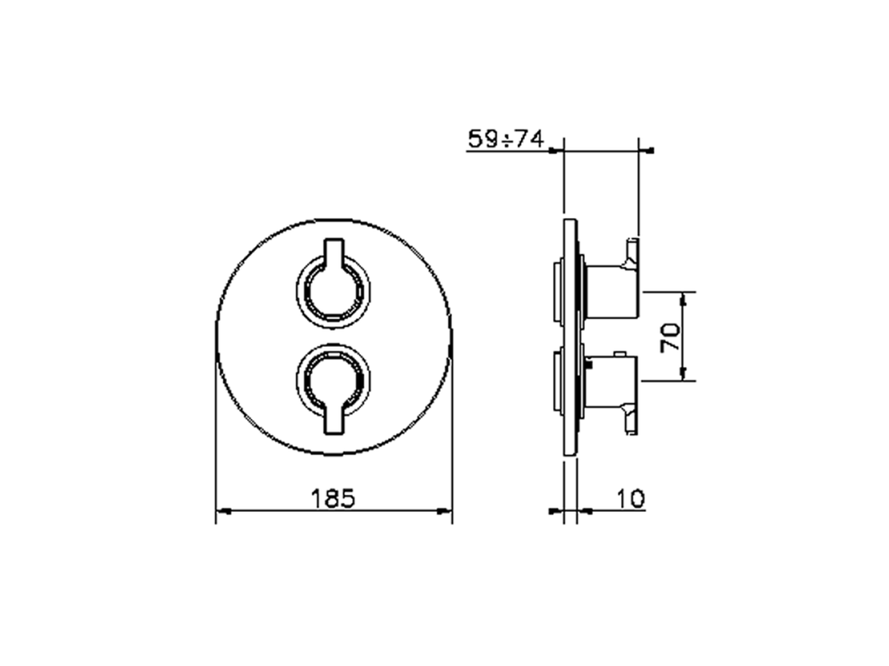 Parte externa termostático ducha emp. 3 salidas TENDER_C2018200 - v1