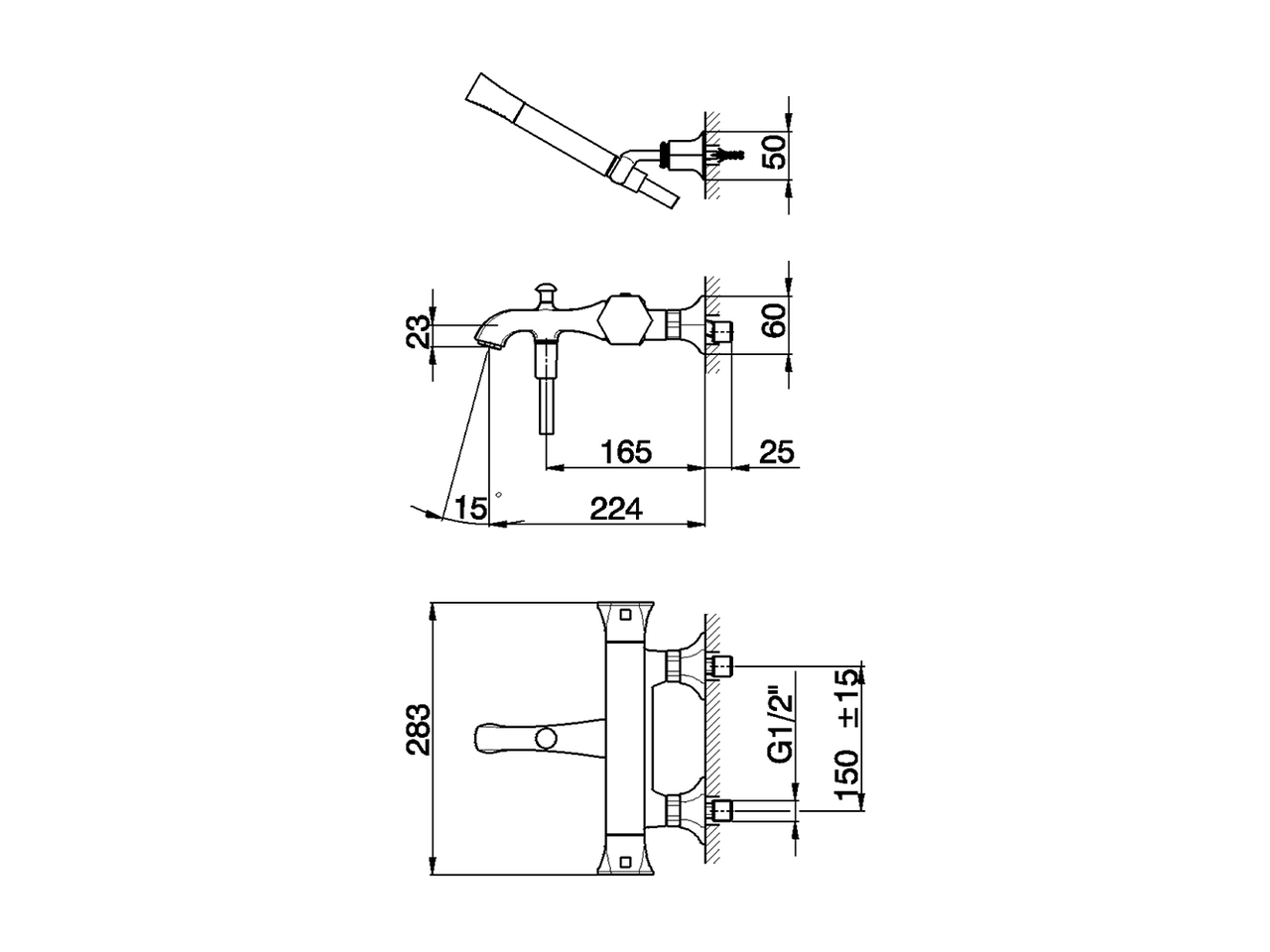Bañera termostática con duplex CHERIE_CED27010 - v1
