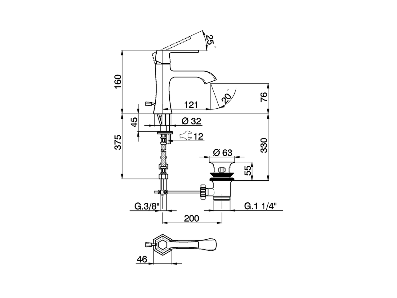 Lavabo monomando CHERIE_CH000514 - v1