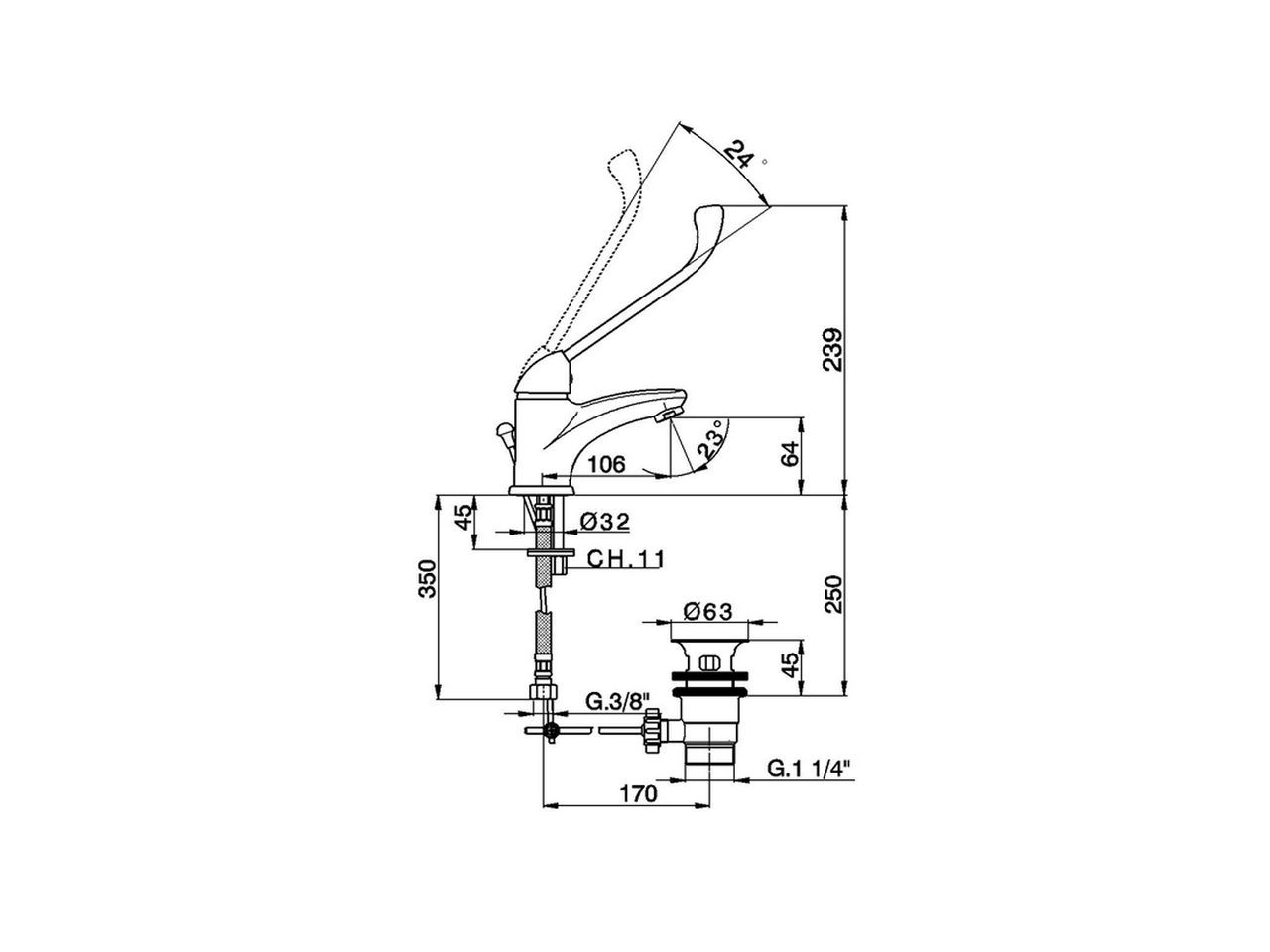 Lavabo monomando CLINIC_CL000512 - v1