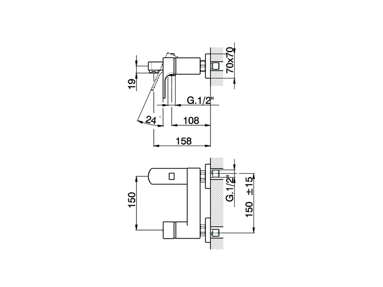 Bañera monomando CUBIC_CU000132 - v1