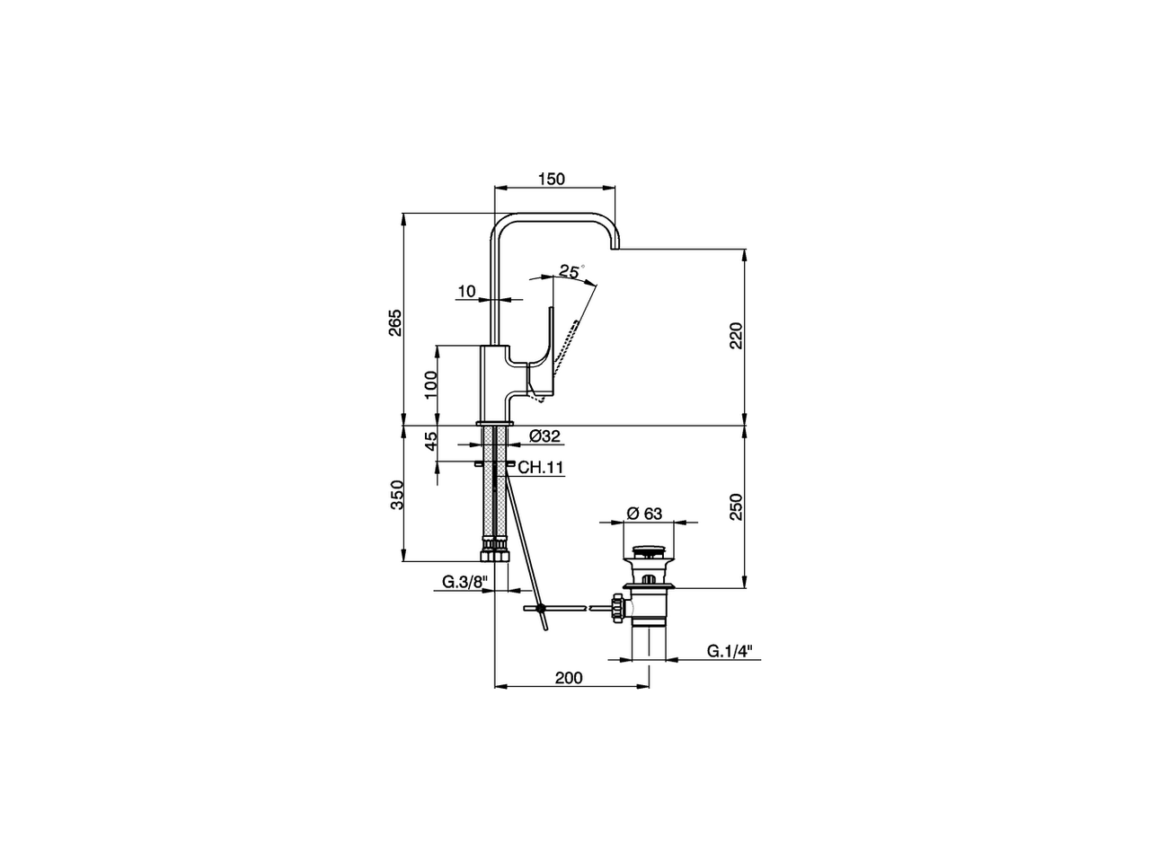 Lavabo monomando EnergySave CUBIC_CU000475 - v1