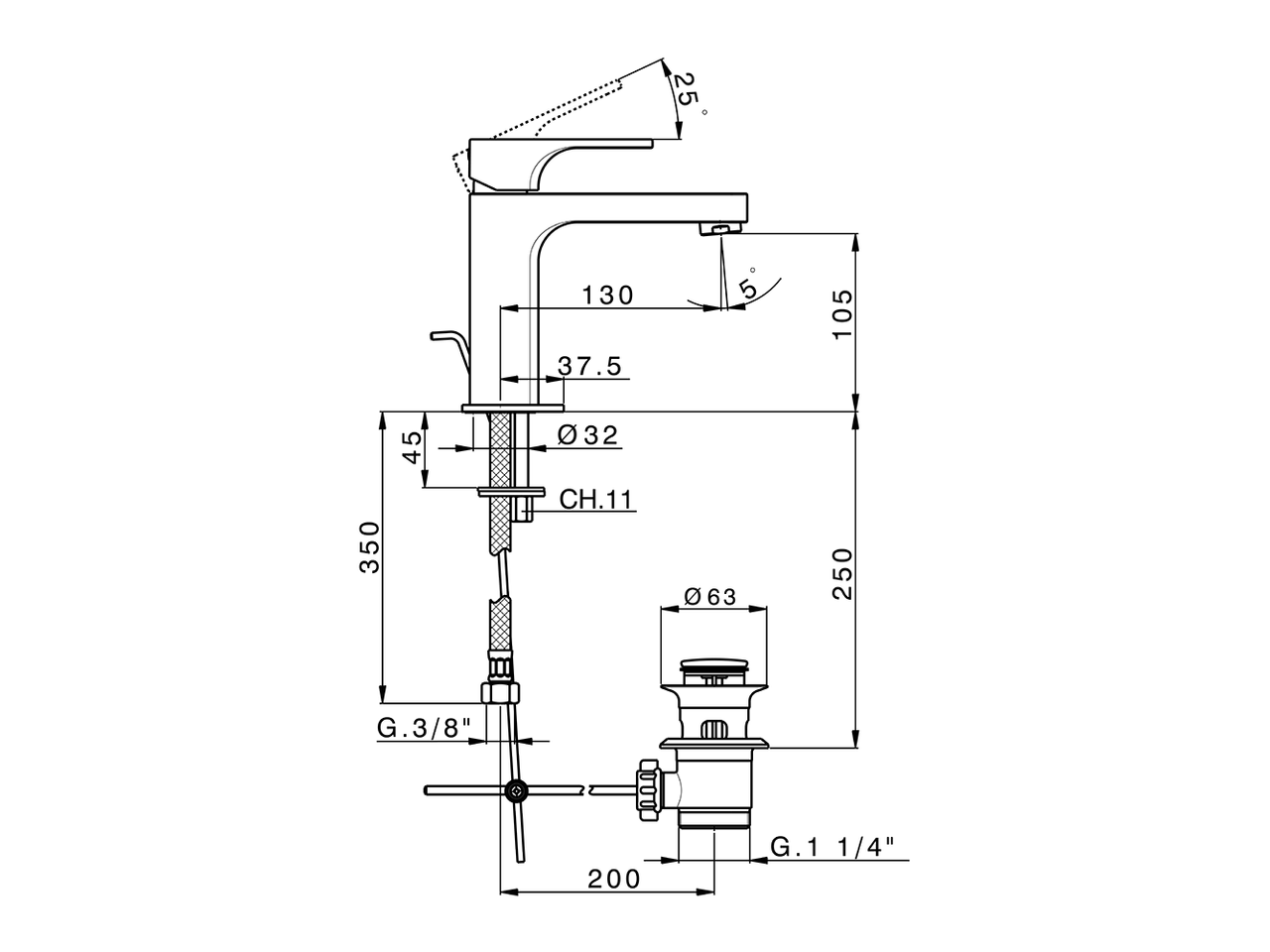 Lavabo monomando large CUBIC_CU000490 - v1