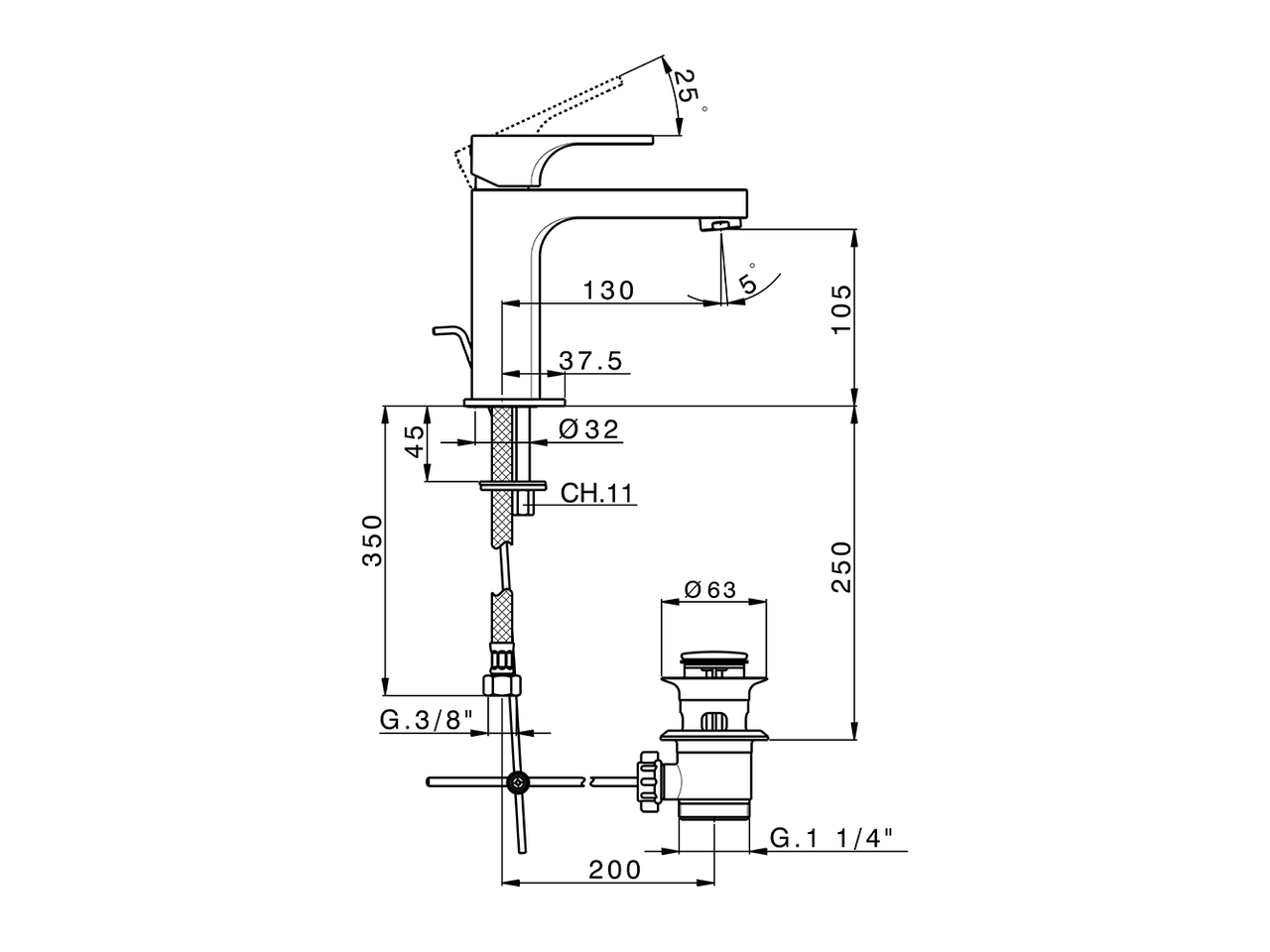 Lavabo monomando large EnergySave CUBIC_CU000495 - v1