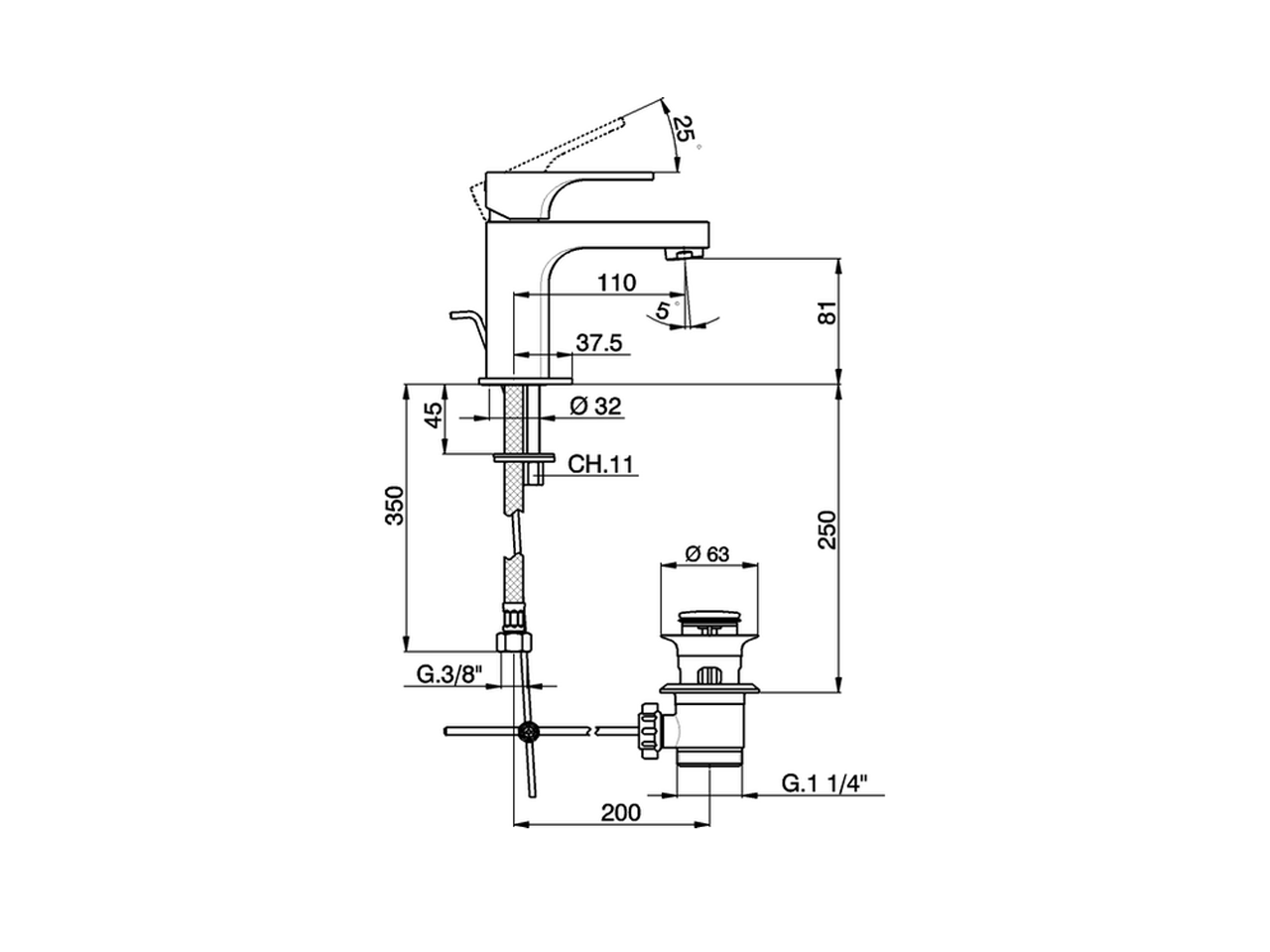 Lavabo monomando CUBIC_CU000511 - v1