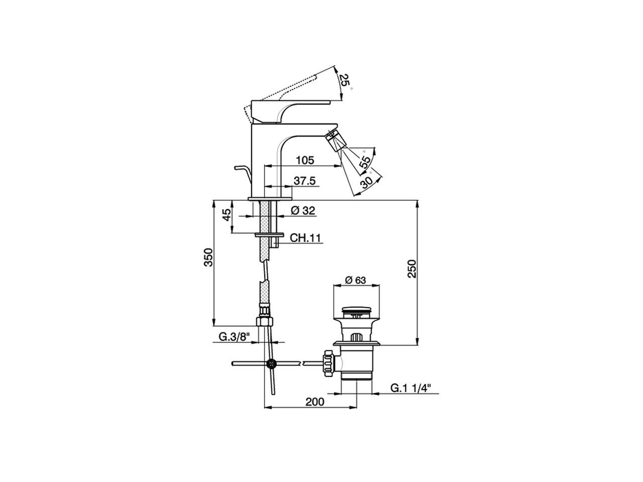 Bidé monomando CUBIC_CU000551 - v1