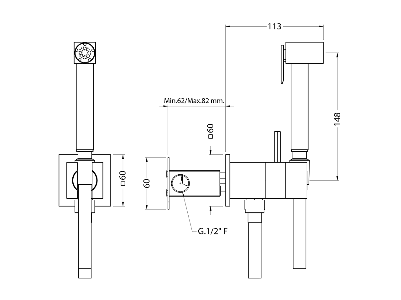 Kit ducha higiénica para bidé DUCHAS HIGIÉNICAS_CU007945 - v1