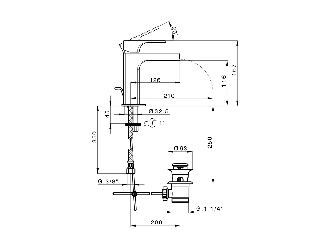 Lavabo monomando large EnergySave CUBIC_CU00C495 - v1