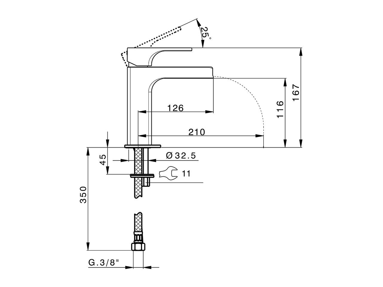 Lavabo monomando large EnergySave CUBIC_CU00C505 - v1