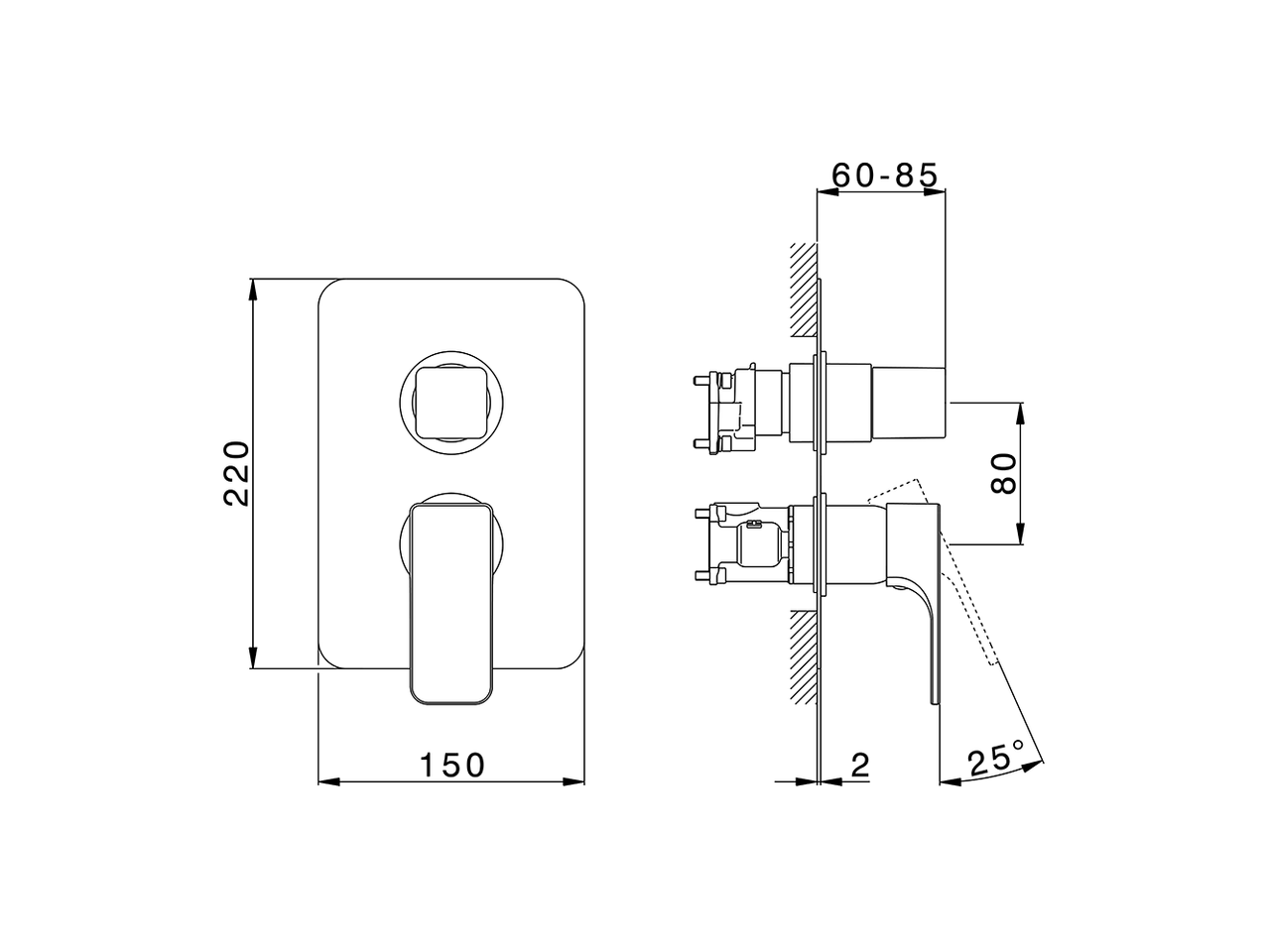 Conjunto Monomando para One-Box ONE BOX_CU0BM030 - v1