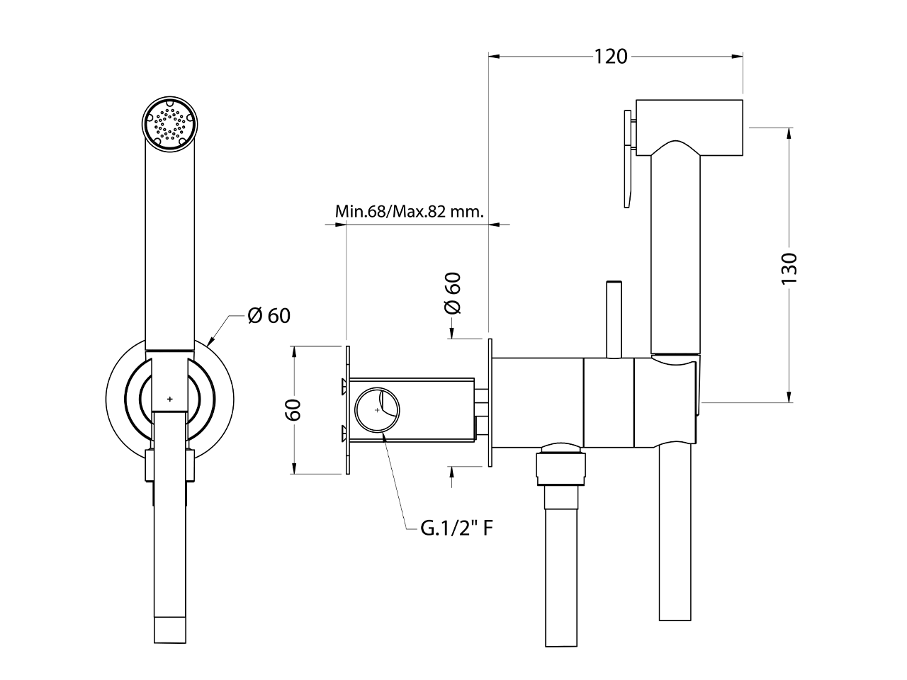 Kit ducha higiénica para bidé DUCHAS HIGIÉNICAS_CY007945 - v1