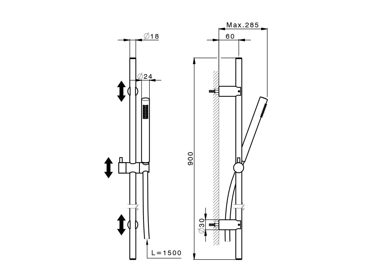 Conjunto ducha barra corrediza Xion XION_DS010620 - v1