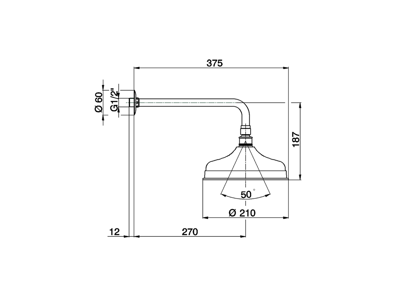 Brazo ducha con rociador Arcana ARCANA COMPLEMENTOS _DS013400 - v1