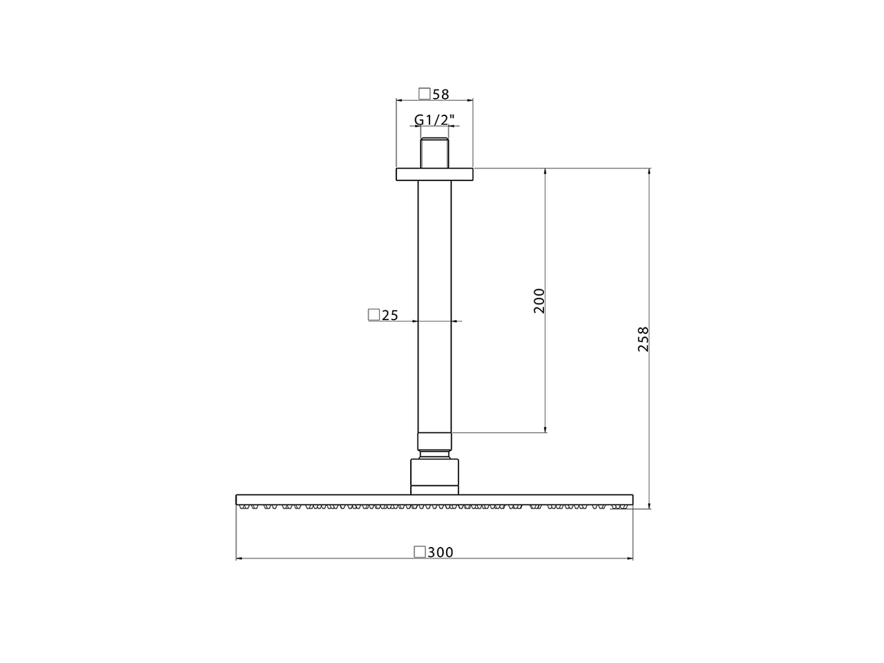 Brazo de ducha de techo con rociador WELLNESS_DS013740 - v1