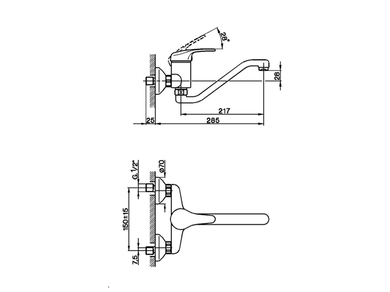Fregadero monomando de pared KITCHEN_EU000430 - v1