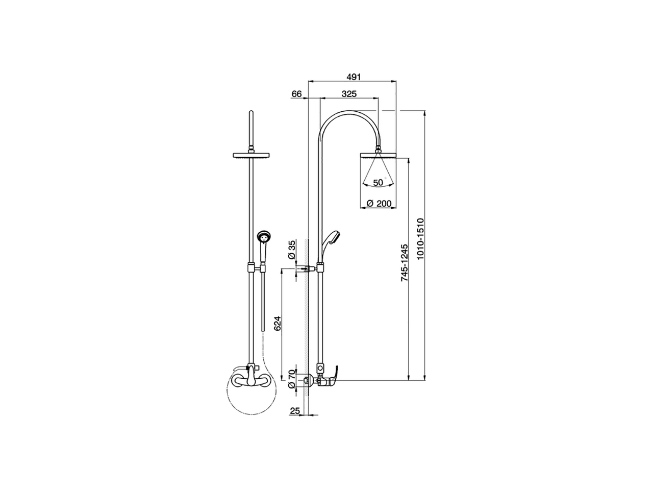 Columna monomando ducha 2 funciones FLASH_FL004050 - v1