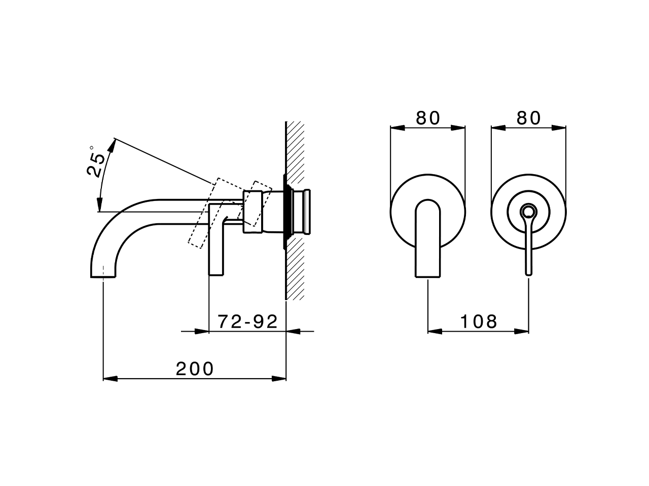 Parte externa monomando lavabo de pared GRACE_GC005510 - v1
