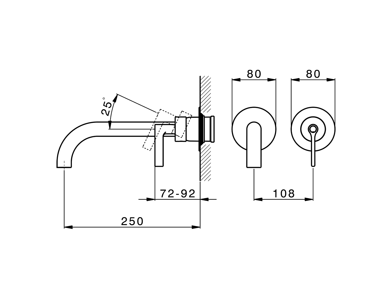 Parte externa monomando lavabo de pared GRACE_GC005511 - v1