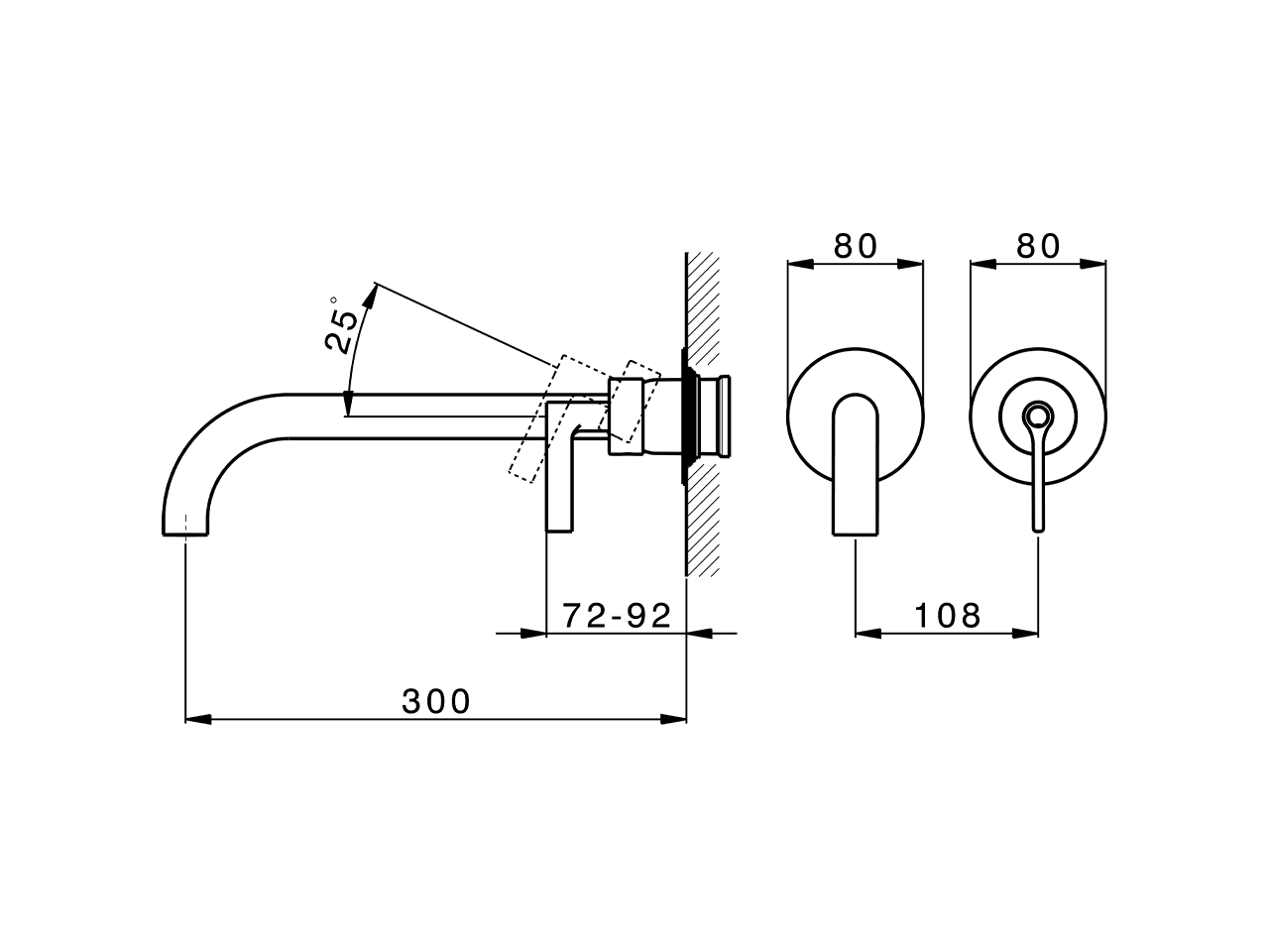 Parte externa monomando lavabo de pared GRACE_GC005512 - v1