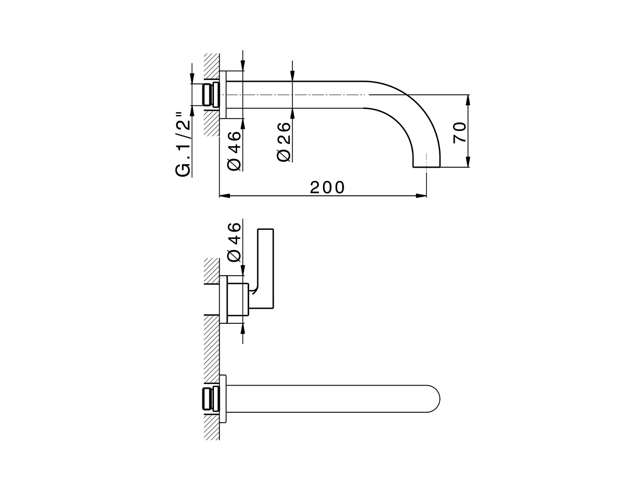 Parte externa lavabo de pared GRACE_GL013510 - v1