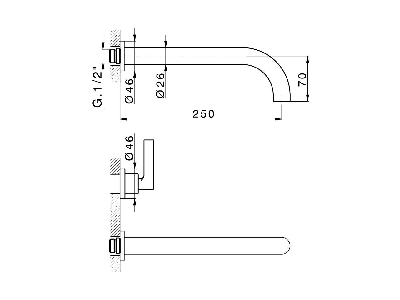Parte externa lavabo de pared GRACE_GL013511 - v1
