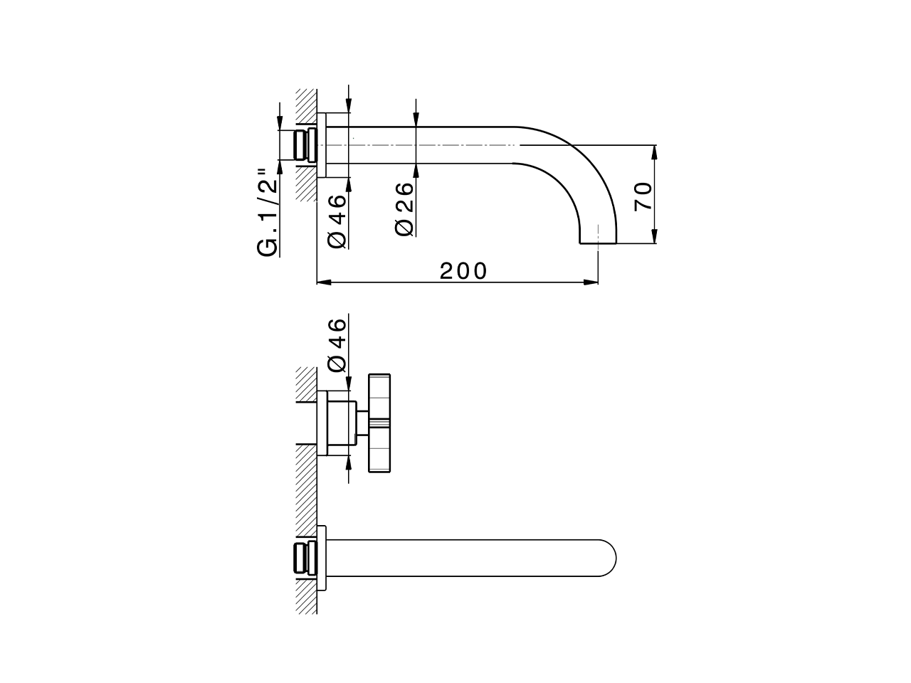 Parte externa lavabo de pared GRACE_GS013510 - v1