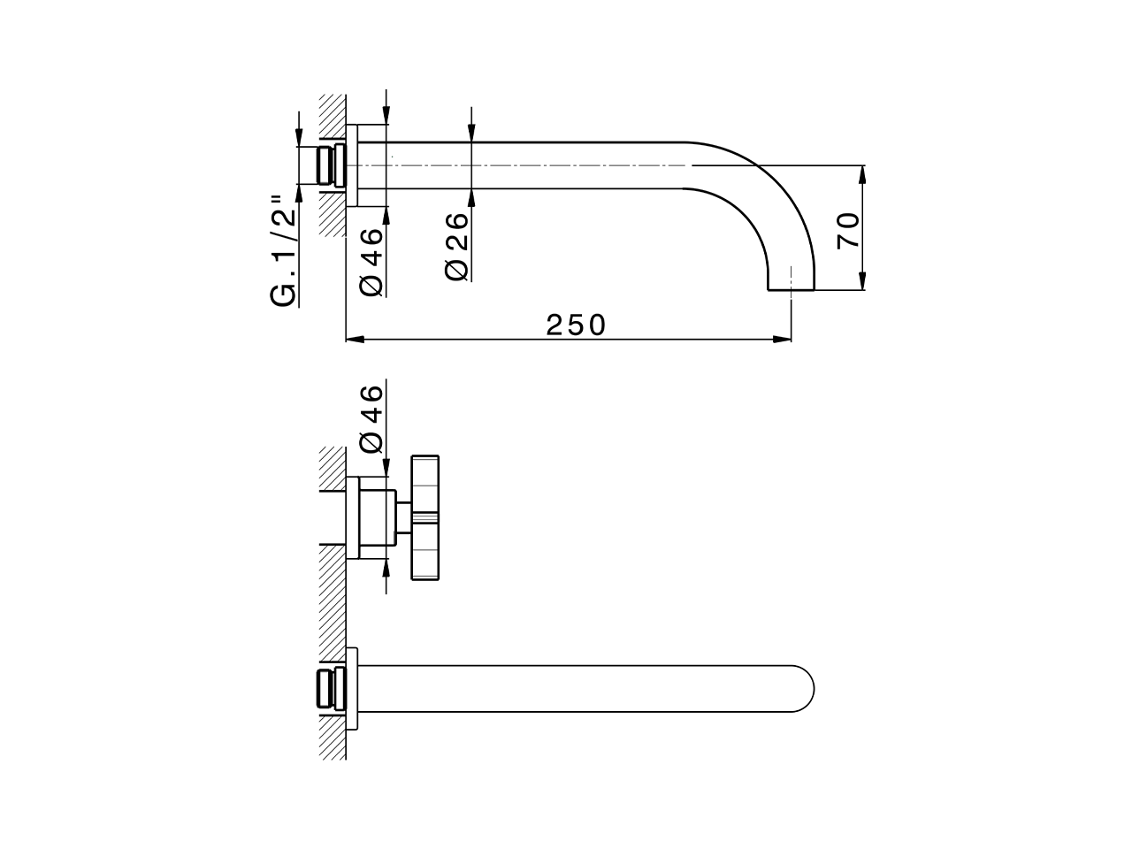 Parte externa lavabo de pared GRACE_GS013511 - v1
