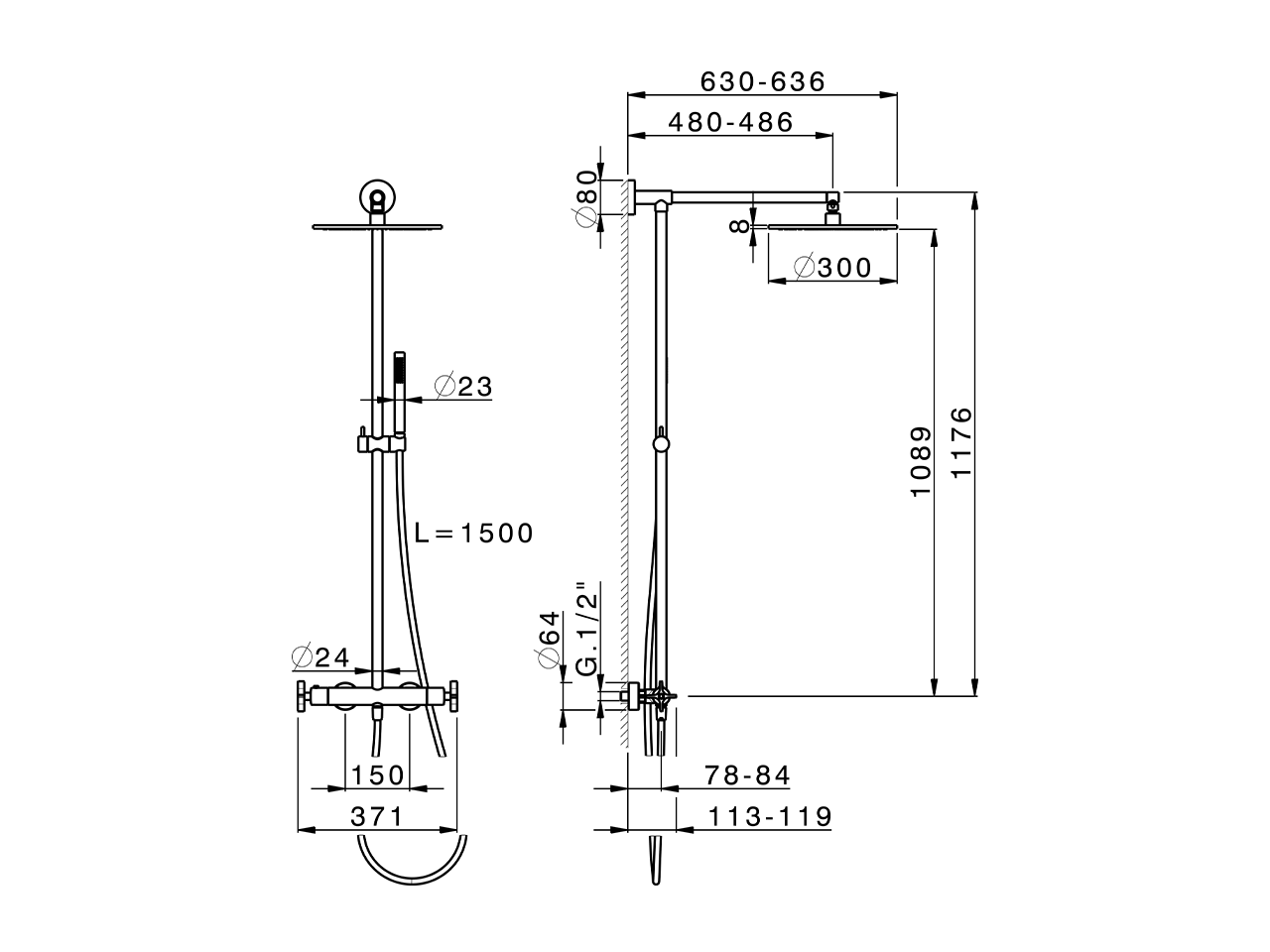 Columna termostática ducha 2 funciones GRACE_GSC7801N - v1